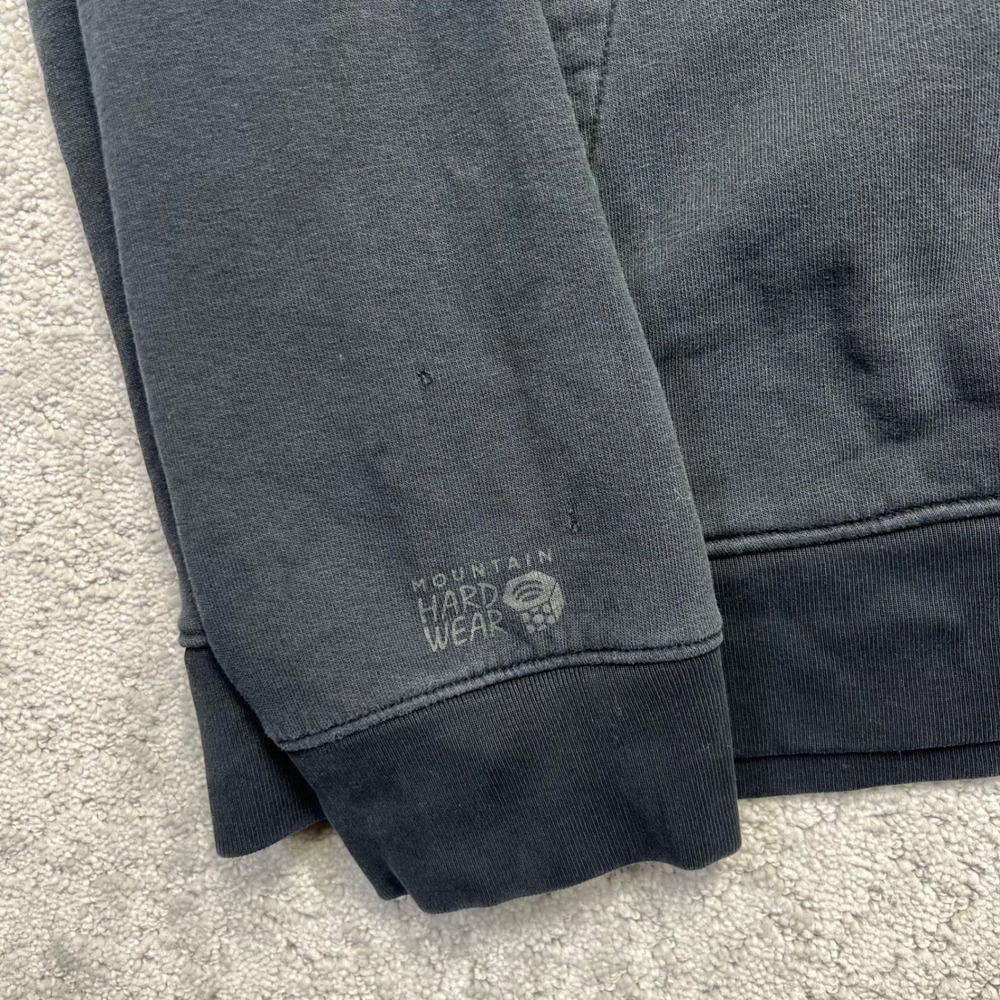Mountain Hardwear Logo Hoodie Mens Large Black Faded Gorpcore Pullover Outdoor - Picture 4 of 16